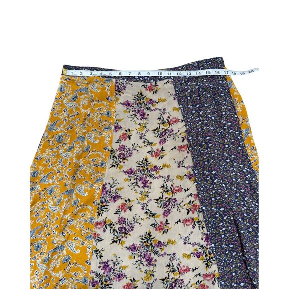 NATURAL LIFE Floral Patchwork Maxi Skirt - Yellow, Cream, Purple - Picture 5 of 6
